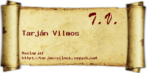 Tarján Vilmos névjegykártya